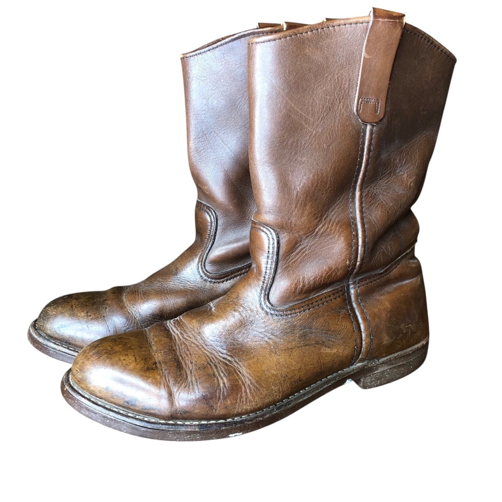 Vintage Red Wing Boots Men’s Size 10.5 E Wide Cork Soles Work Brown Leather USA